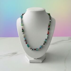 Multicolor glass Czech Beaded Necklace